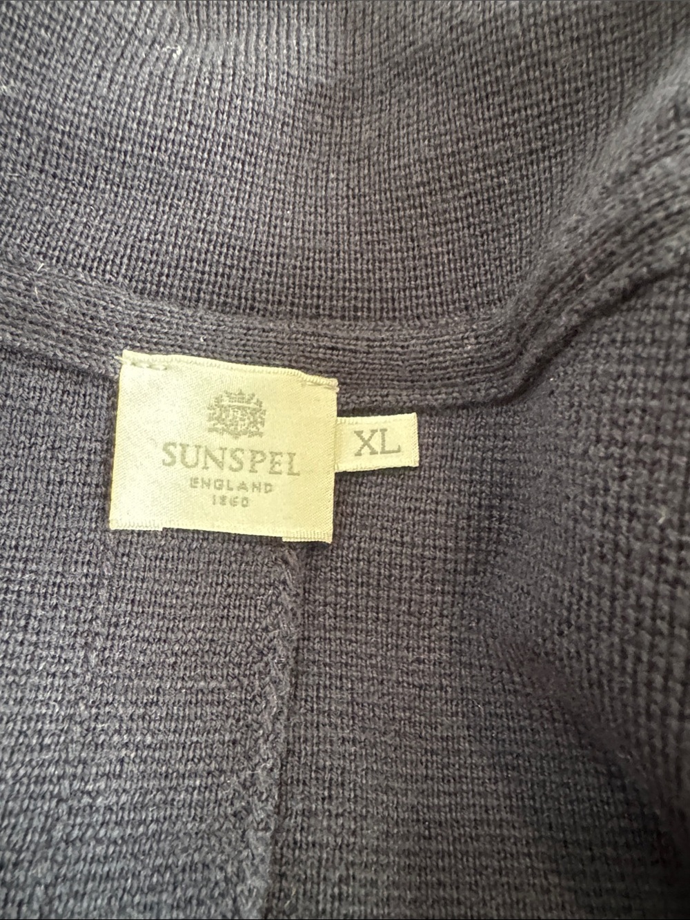 Sunspel Navy Button-Front Lightweight Sweater Jacket - Picture 2 of 3